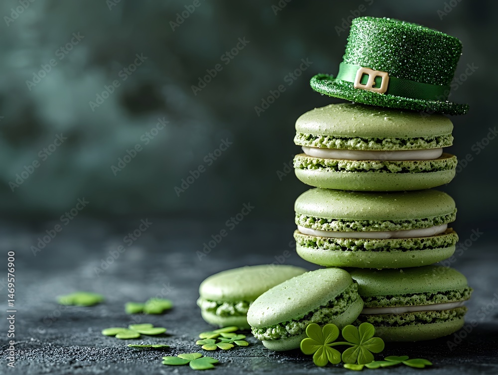 Green and St Patrick s Day hat on a blank gift card
