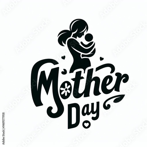 Mother day mother's day love silhouette design 