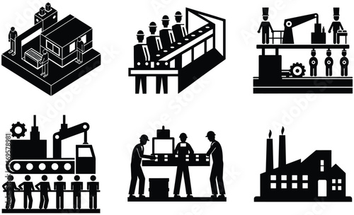 Warehouse Room in Factory Set– Vector Illustration of Industrial Storage Interior with Shelving, Boxes, Equipment, and Logistics Layout for Manufacturing and Supply Chain Design Projects