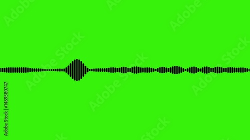 4k abstract music sound wave or audio wavefrom isolated on green screen background.Line digital minimalist voice and symbol technology.