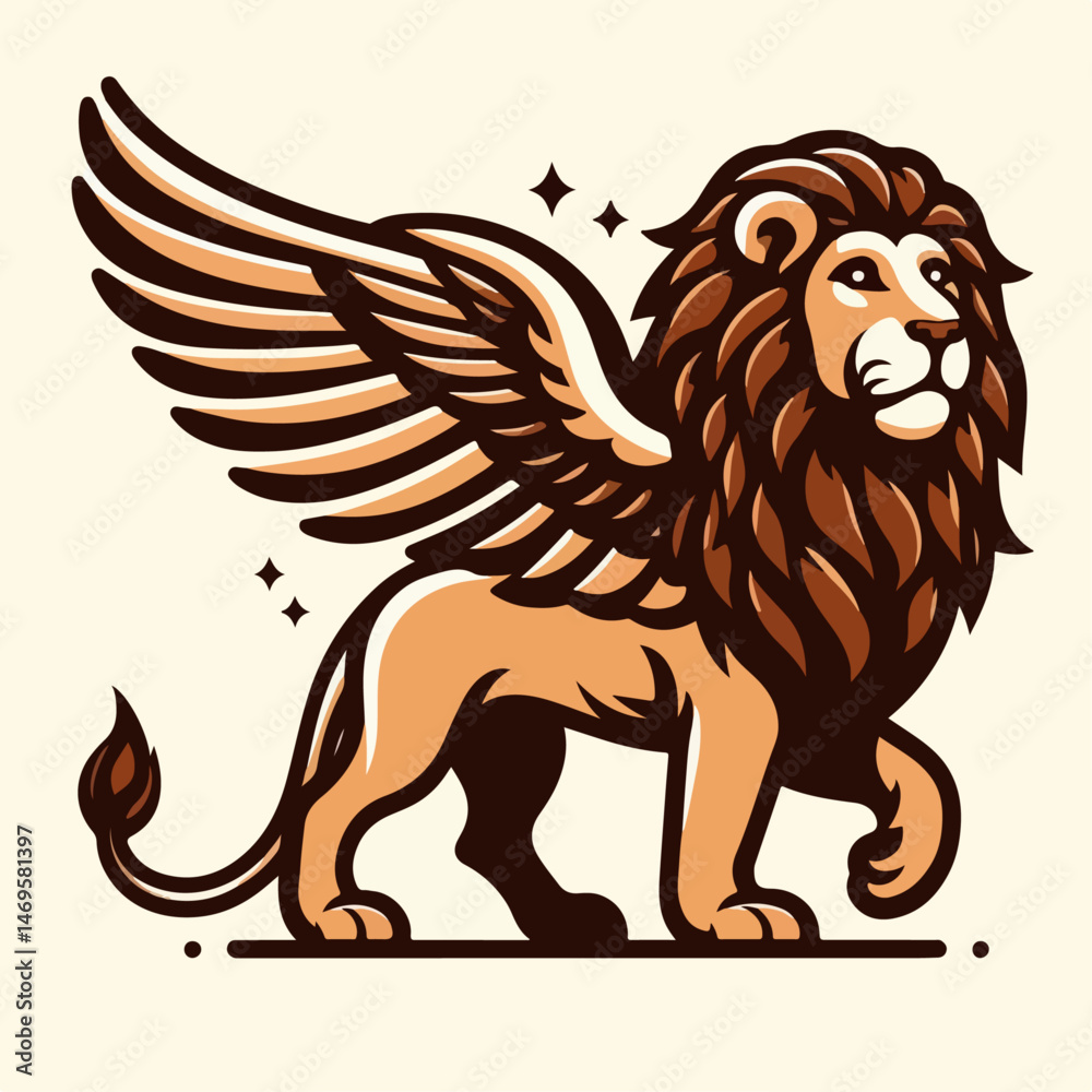 Naklejka premium vector illustration of a lion with wigs