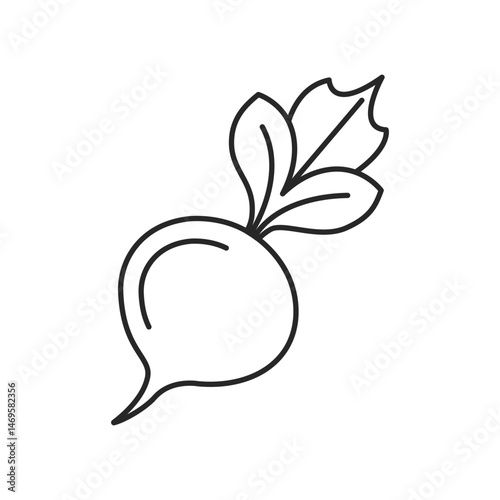 Beetroot vegetable with leaves icon in flat style. Beet plant vector illustration on isolated background. Healthy food sign business concept.