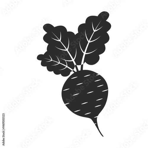 Beetroot vegetable with leaves icon in flat style. Beet plant vector illustration on isolated background. Healthy food sign business concept.