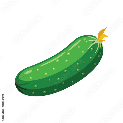 Cucumber vegetable icon in flat style. Gherkin plant vector illustration on isolated background. Healthy food sign business concept.