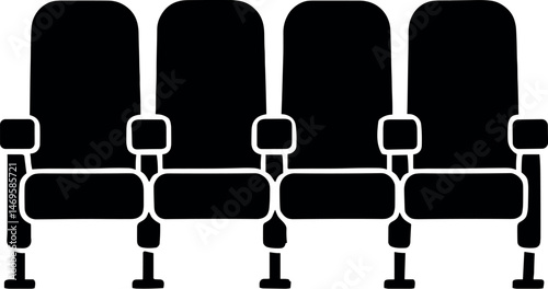 Stadium Seats vector black silhouette print design