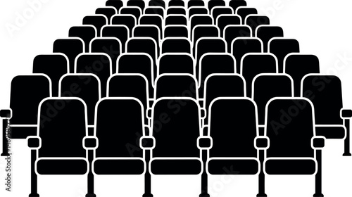 Cinema Seats vector black silhouette print design