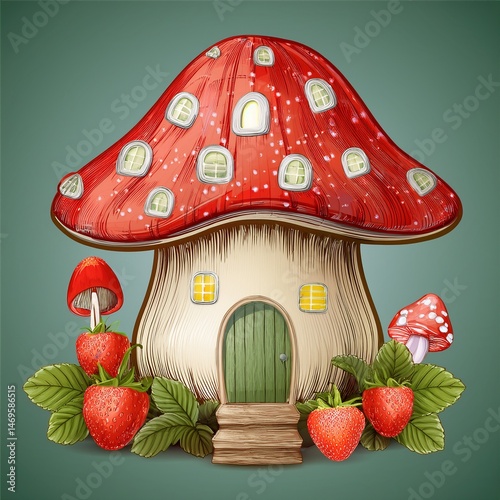 Obraz na płótnie set fly agaric mushroom w salonie