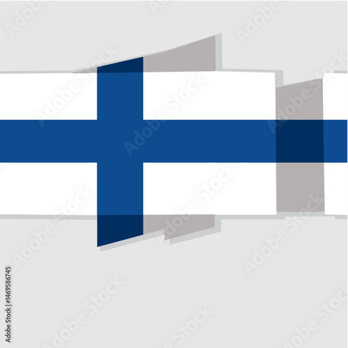 Stylized flag of Finland – background, banner, template – vector illustration