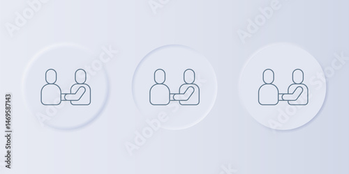 Grey Happy friendship day icon isolated on grey background. Everlasting friendship concept. Set icons in square buttons. Vector