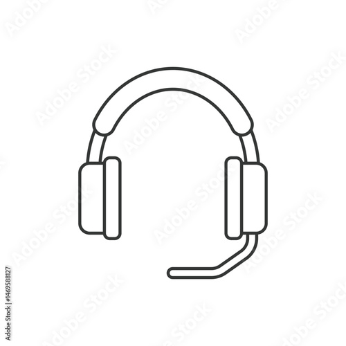 Headset icon in flat style. Earphone vector illustration on isolated background. Headphone sign business concept.