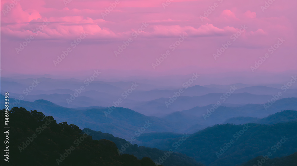 Obraz premium The sky is a beautiful pink color with clouds in the background