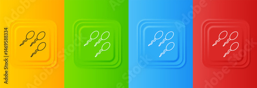 White Sperm icon isolated on colorful background. Set icons in square buttons. Vector