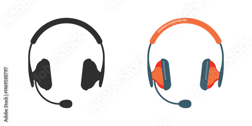 Headset icon in flat style. Earphone vector illustration on isolated background. Headphone sign business concept.