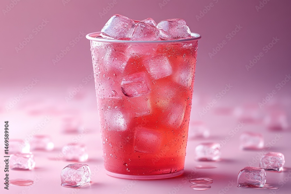 A refreshing cup of soda with ice cubes A refreshing cup of soda with ice cubes