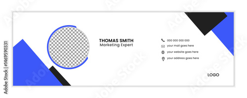 Modern email signature template design, 
vector email signature design, corporate email signature template, email signature in abstract shape.