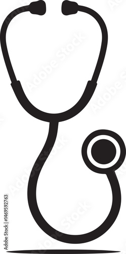 Isolated on white, a stethoscope, a vital medical instrument for a doctor's diagnostic listen and heartbeat check in healthcare