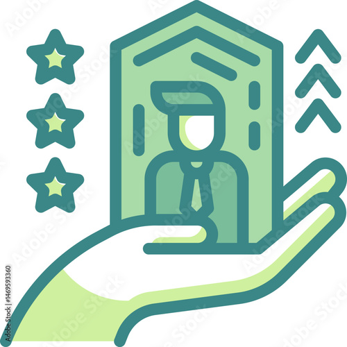 promoted (3) illustration on a white background     