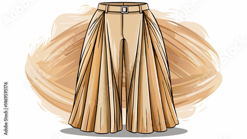 Elegant Beige High Waisted Pleated Wide Leg Pants a Very beautiful white background