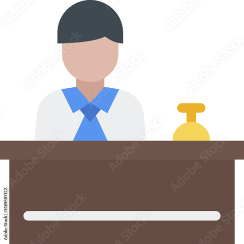 receptionist illustration on a white background     