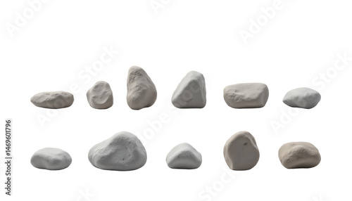 Smooth, natural stones arranged in a row. photo