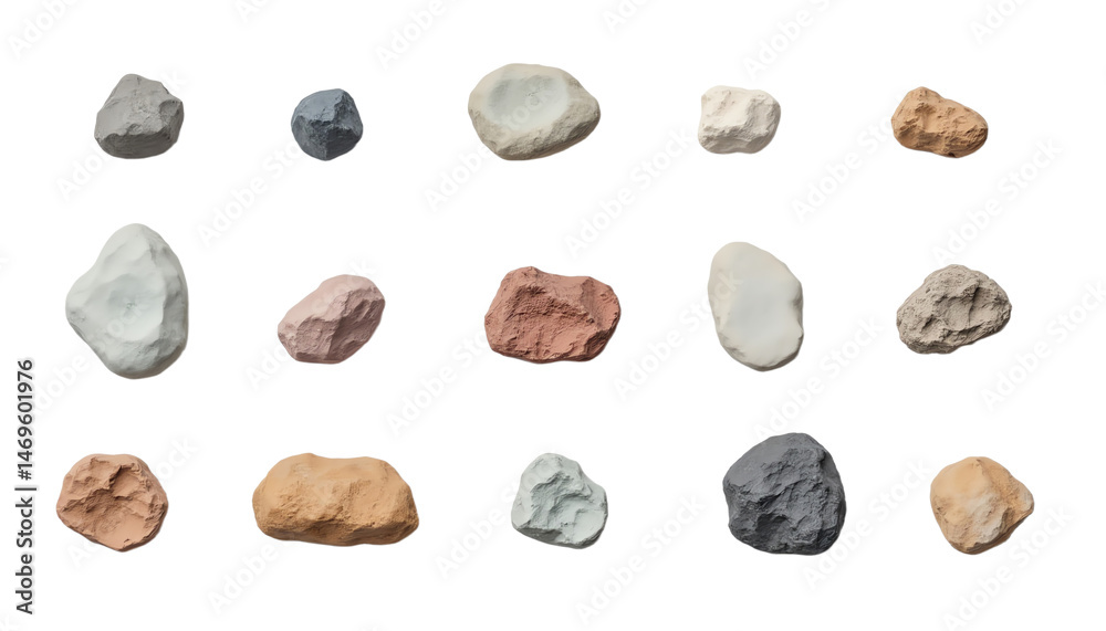Various stones in natural shapes and colors. Various stones in natural shapes and colors.