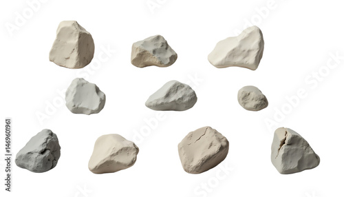 Various smooth, natural stones on a surface. photo