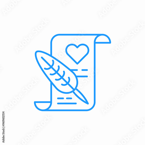 love letter scroll icon sign vector