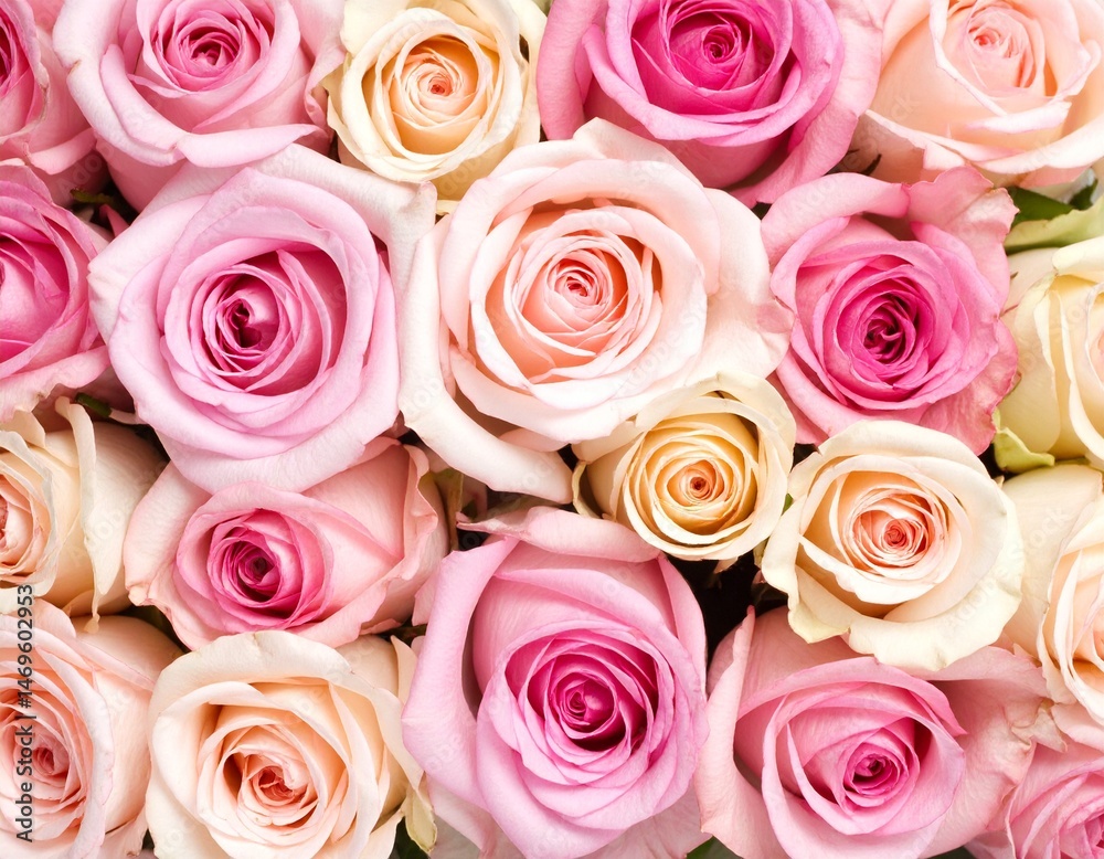 Fototapeta premium 複数のピンクの薔薇のアップ