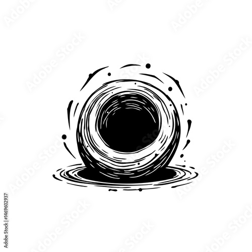 Abstract swirling vortex illustration, depicting depth, mystery, and the unknown