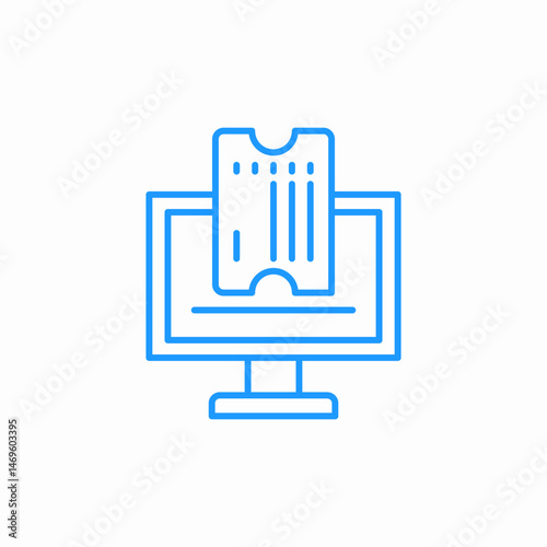 online ticket booking icon sign vector