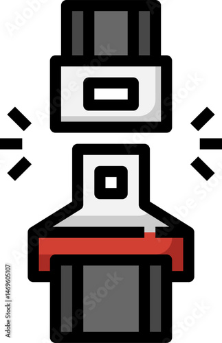 seat belt illustration on a white background     