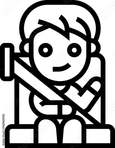 seat belt illustration on a white background    