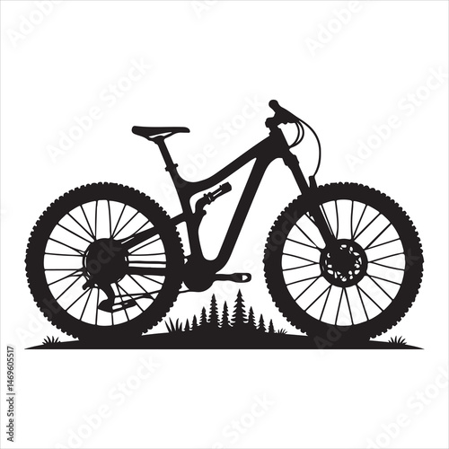 Classic Bicycle Silhouette for City Rides , black colour vactor