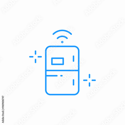 smart kitchen fridge icon sign vector