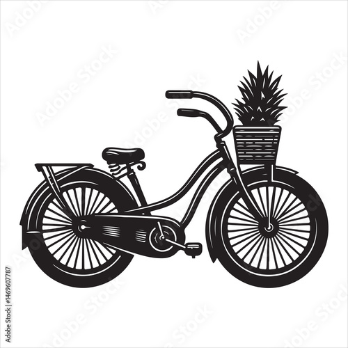 Classic Bicycle Silhouette for City Rides , black colour vactor