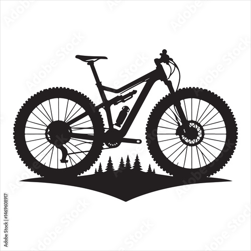 Classic Bicycle Silhouette for City Rides , black colour vactor