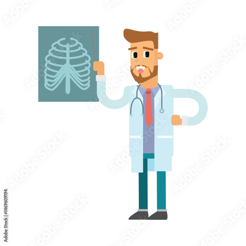 cartoon character man doctor style