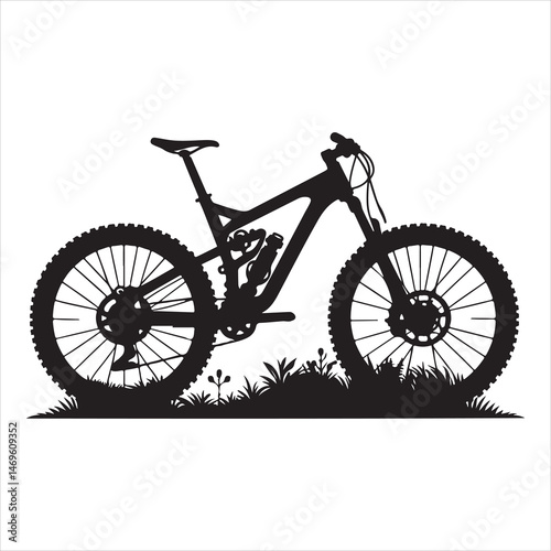 Classic Bicycle Silhouette for City Rides , black colour vactor