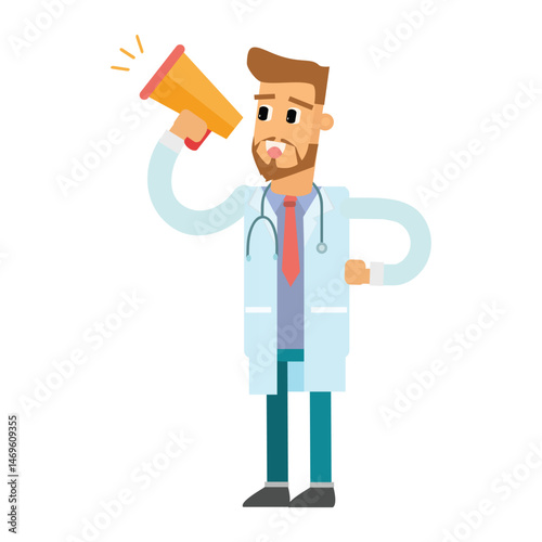 cartoon character man doctor style