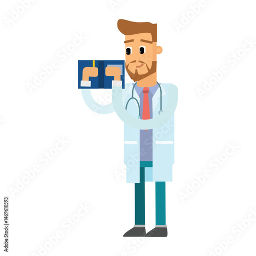 cartoon character man doctor style