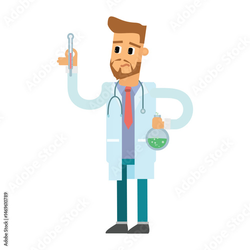 cartoon character man doctor style