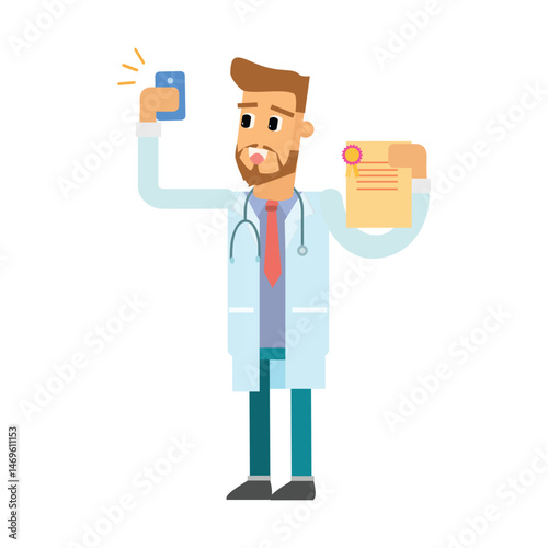 cartoon character man doctor style
