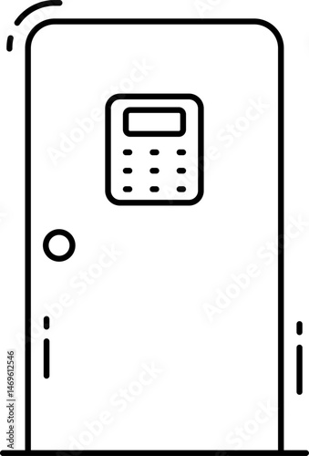 smart door illustration on a white background     