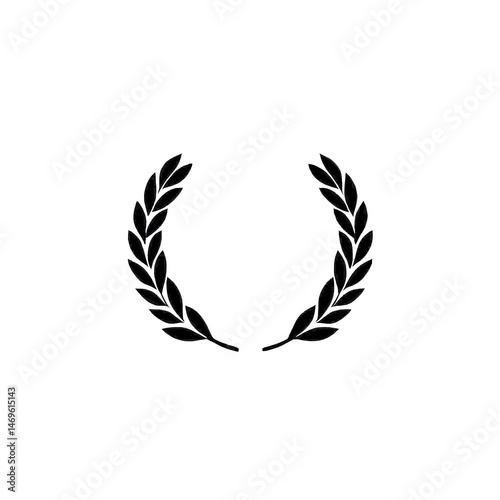 A stylized laurel wreath emblem, symbolizing achievement and victory, isolated on a white background for a clean, professional presentation.