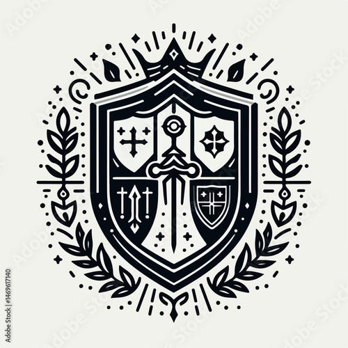 coat of arms with a shield