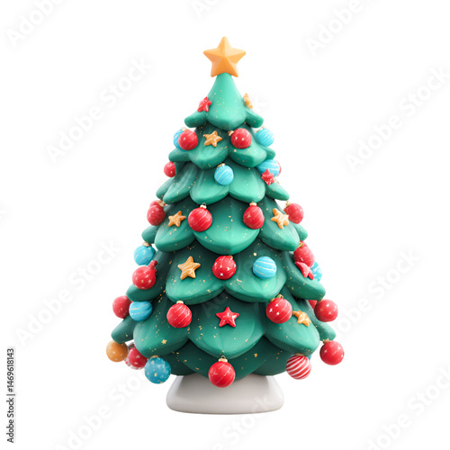 Festive Teal Christmas Tree Joyful Holiday Cheer