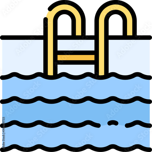 swimming pool illustration on a white background     