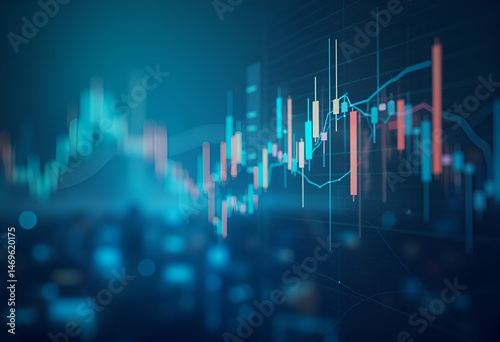 finance overlay background with candle stick