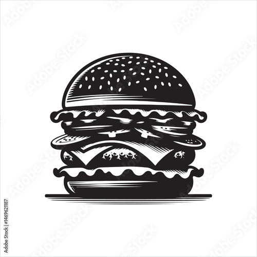 PrintStacked burger icon in black and white