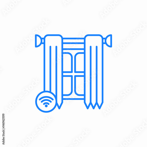 smart curtains icon sign vector